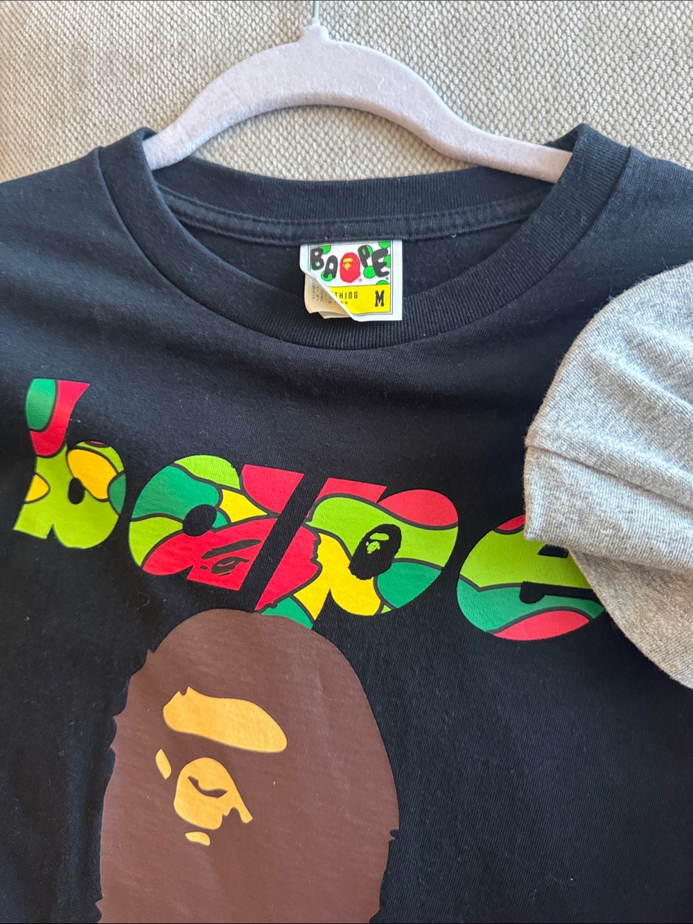 Bape Men’s Graphic Tee Set - Black & Gray with Pink Camo Accent - Picture 5 of 9